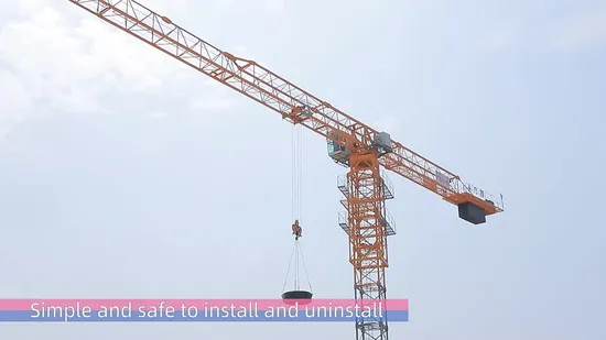 Arbeitsradius 55 m, Hubhöhe 140 m, max. 6 t Turmdrehkran